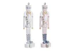 DKD Home Decor Figura Navidad Cascanueces Resina Rosa Blanco