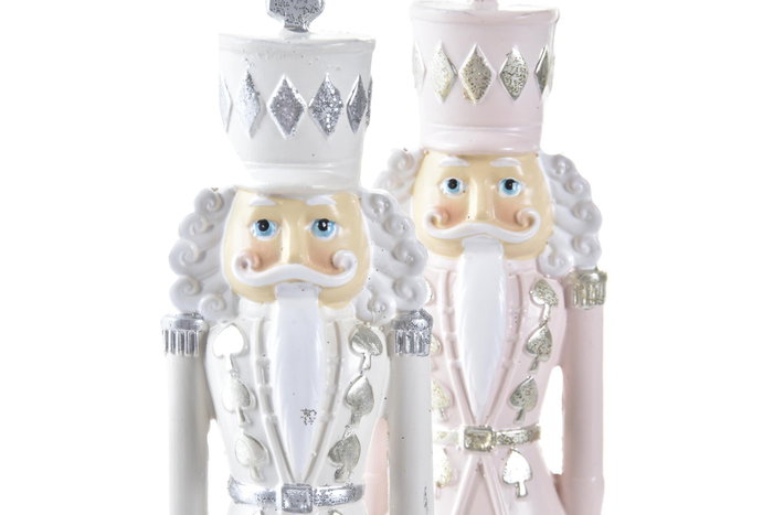 DKD Home Decor Figura Navidad Cascanueces Resina Rosa Blanco 4 x 17 x 4.5 cm
