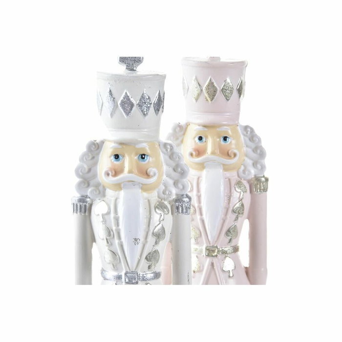 DKD Home Decor Figura Navidad Cascanueces Resina Rosa Blanco 4 x 17 x 4.5 cm DKD Home Decor Figura Navidad Cascanueces Resina Rosa Blanco 4 x 17 x 4.5 cm
