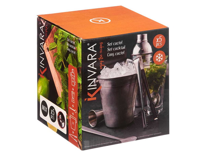 Kinvara Set 5 Piezas Coctel 15.5x17x15.5 cm Acero Inoxidable Plata (Set de 6)