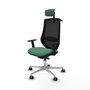 PIQUERAS Y CRESPO Silla de oficina Mardos con mecanismo Sincro/Traslack, Verde esmeralda y Negro