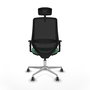 PIQUERAS Y CRESPO Silla de oficina Mardos con mecanismo Sincro/Traslack, Verde esmeralda y Negro
