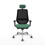 PIQUERAS Y CRESPO Silla de oficina Mardos con mecanismo Sincro/Traslack, Verde esmeralda y Negro