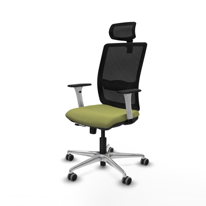 PIQUERAS Y CRESPO Silla de oficina Haches con mecanismo Sincro/Traslack, Verde oliva y Negro