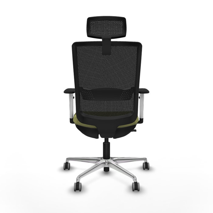 PIQUERAS Y CRESPO Silla de oficina Haches con mecanismo Sincro/Traslack, Verde oliva y Negro