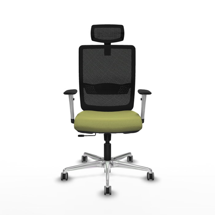 PIQUERAS Y CRESPO Silla de oficina Haches con mecanismo Sincro/Traslack, Verde oliva y Negro