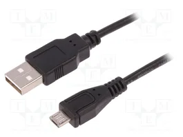 QOLTEC Cable USB 2.0 de USB A a Micro USB B de 1m, Negro