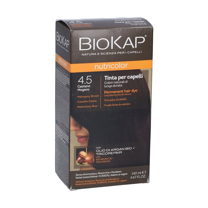 Biokap Biosline Tinte Castaño Caoba 4.5 – Nutre y Cubre Canas, Cabello Suave y Brillante Biokap Biosline Tinte Castaño Caoba 4.5 – Nutre y Cubre Canas, Cabello Suave y Brillante