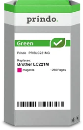 Prindo Green Cartucho de tinta magenta compatible Brother LC221M ~260 páginas