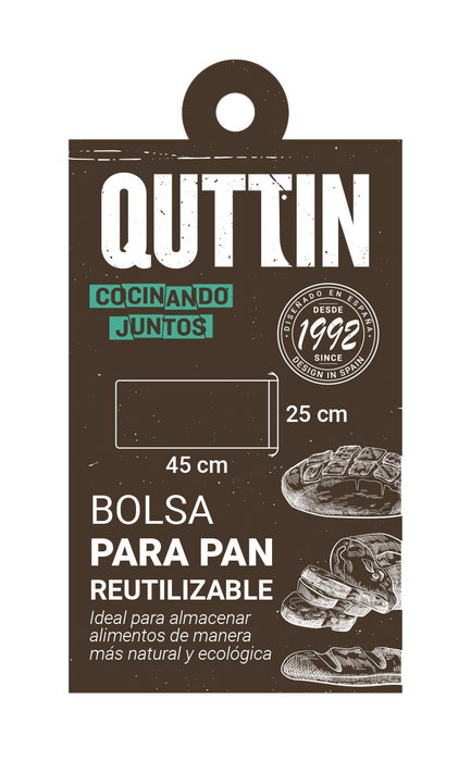 Quttin Bolsa Para Pan Reutilizable 25 cm x 45 cm (24 Unidades)