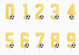 OH YEAH Vela Fútbol Número 0 Amarillo 7.5 cm