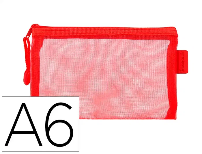 Liderpapel Bolsa Zipper Bag Poliéster Transpirable Multiusos DIN A6 Rojo Liderpapel Bolsa Zipper Bag Poliéster Transpirable Multiusos DIN A6 Rojo