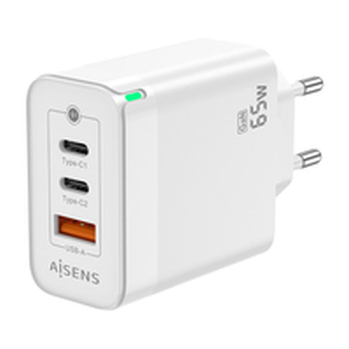 Aisens Cargador GaN 65W Blanco con 2xUSB-C y 1xUSB-A Aisens Cargador GaN 65W Blanco con 2xUSB-C y 1xUSB-A
