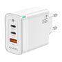 Aisens Cargador GaN 65W Blanco con 2xUSB-C y 1xUSB-A