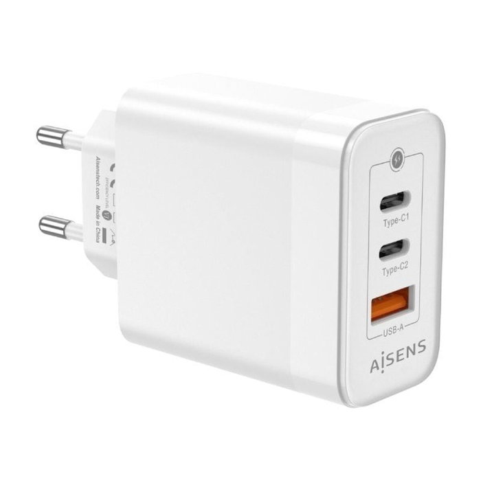 Aisens Cargador GaN 65W Blanco con 2xUSB-C y 1xUSB-A Aisens Cargador GaN 65W Blanco con 2xUSB-C y 1xUSB-A