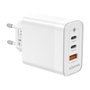 Aisens Cargador GaN 65W Blanco con 2xUSB-C y 1xUSB-A