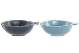 DKD Home Decor Loving home peces Ensaladera Mediterraneo Azul Marino Porcelana 17.4 x 6 x 19 cm (6 Unidades)