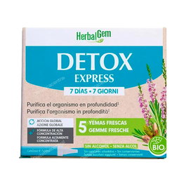 HERBALGEM Yemocomplejos Detox Express Bio 7x10 ml - Complemento alimenticio para depurar y eliminar toxinas en 7 días, 100% ecológico y sin alcohol