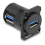 DeLOCK 88059 Módulo USB 2.0 Tipo-A hembra a hembra 90° plano