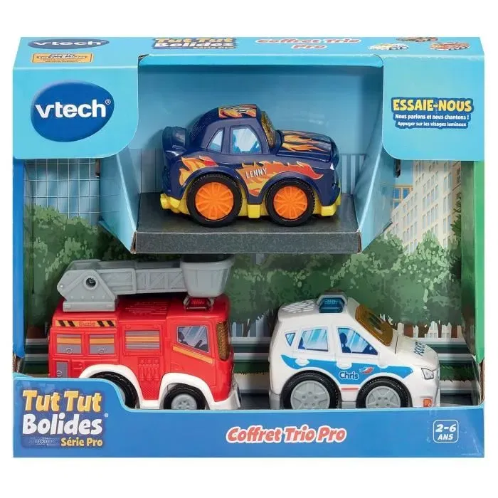 Vtech VTE3417764205058 Tut Tut Bolides Vehículos Serie Pro Trio Box Set Francés