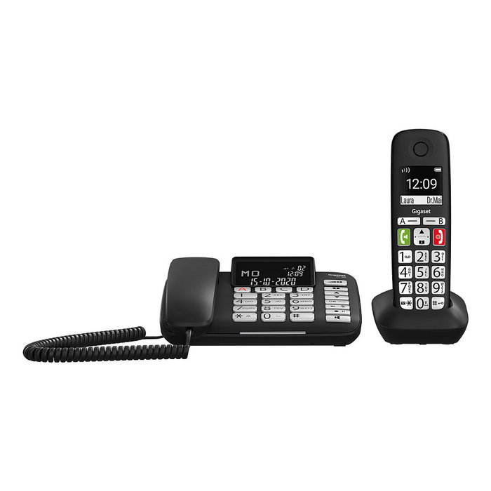 Gigaset DL780 Plus Teléfono Inalámbrico DECT/Analógico con Altavoz y 99 Entradas, Negro Gigaset DL780 Plus Teléfono Inalámbrico DECT/Analógico con Altavoz y 99 Entradas, Negro