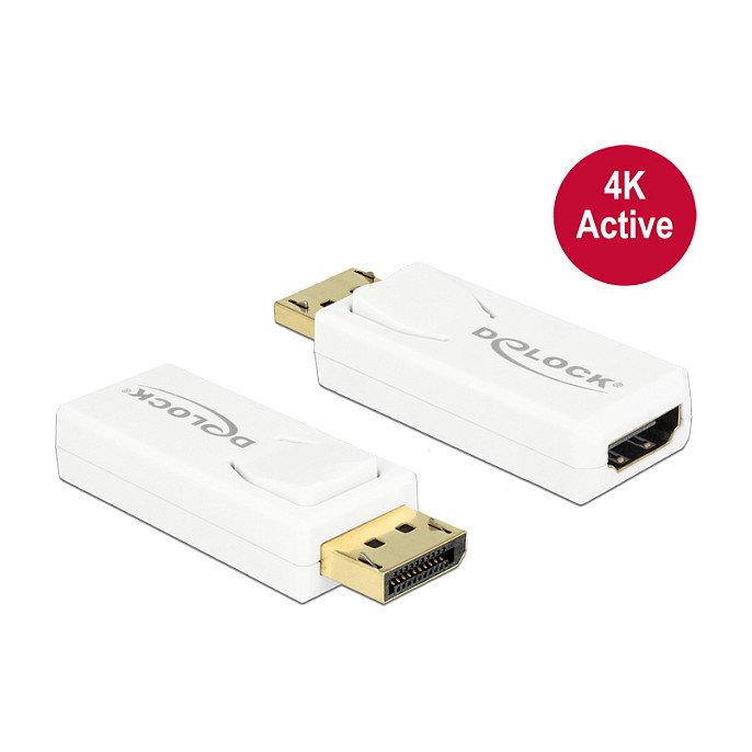 DeLOCK Adaptador DisplayPort 1.2 a HDMI Blanco 4K Activo DeLOCK Adaptador DisplayPort 1.2 a HDMI Blanco 4K Activo