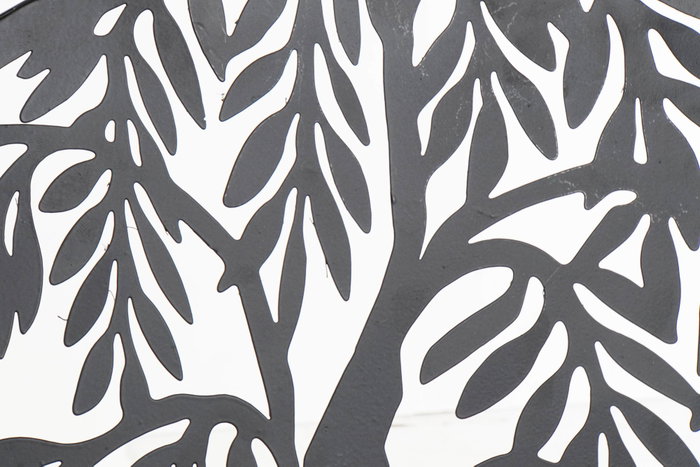 DKD Home Decor Decoración de Pared de Metal Árbol Negro (Set de 2)