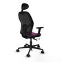 PIQUERAS Y CRESPO Silla de oficina Jorquera con mecanismo Sincro/Traslack, Morado y Negro