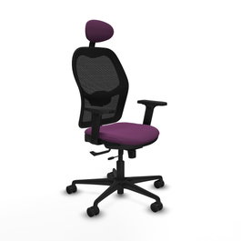 PIQUERAS Y CRESPO Silla de oficina Jorquera con mecanismo Sincro/Traslack, Morado y Negro