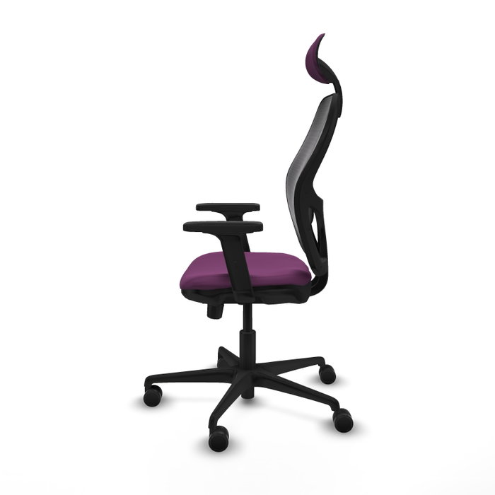PIQUERAS Y CRESPO Silla de oficina Jorquera con mecanismo Sincro/Traslack, Morado y Negro