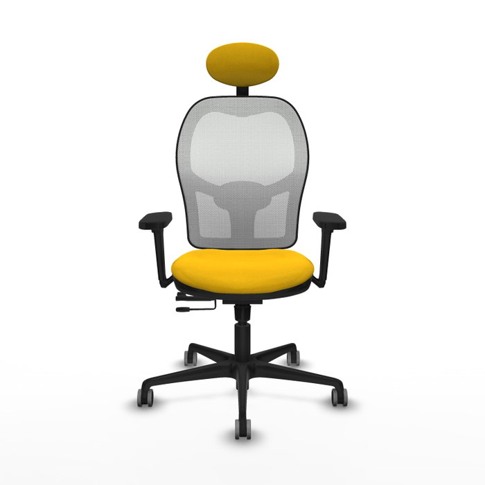 PIQUERAS Y CRESPO Silla de oficina Jorquera con mecanismo Sincro/Traslack, Amarillo y Blanco