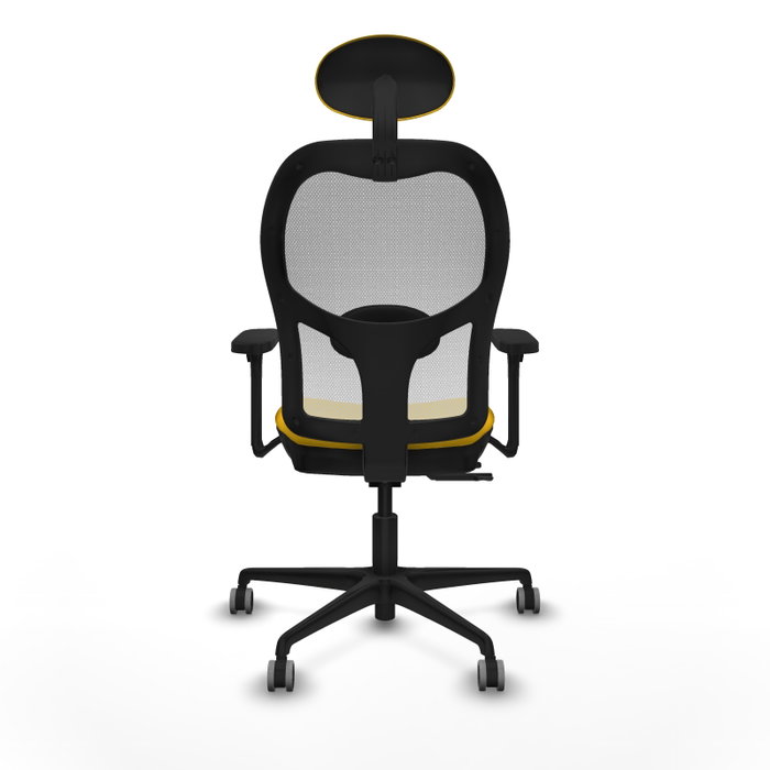 PIQUERAS Y CRESPO Silla de oficina Jorquera con mecanismo Sincro/Traslack, Amarillo y Blanco