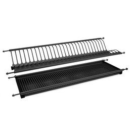 ALK Escurreplatos para Mueble de 600 mm Eire - Acero Inoxidable Inox201 Negro Mate, con Bandeja Recogeaguas