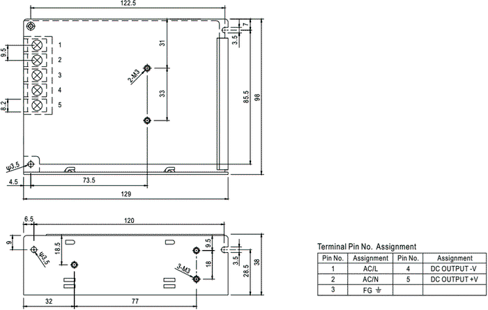 MEAN WELL RS-75-15 Alimentador de impulso 75W 15VDC 5A