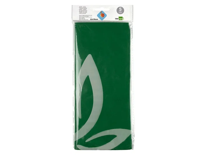 Liderpapel Papel Seda Verde Oscuro 52x76cm 18g/m² Bolsa 5 Hojas Liderpapel Papel Seda Verde Oscuro 52x76cm 18g/m² Bolsa 5 Hojas