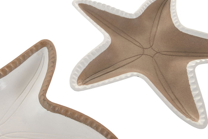 DKD Home Decor Bandeja Decoracion Mediterraneo Natural Blanco Resina 3 x 34 x 34 cm (4 Unidades)