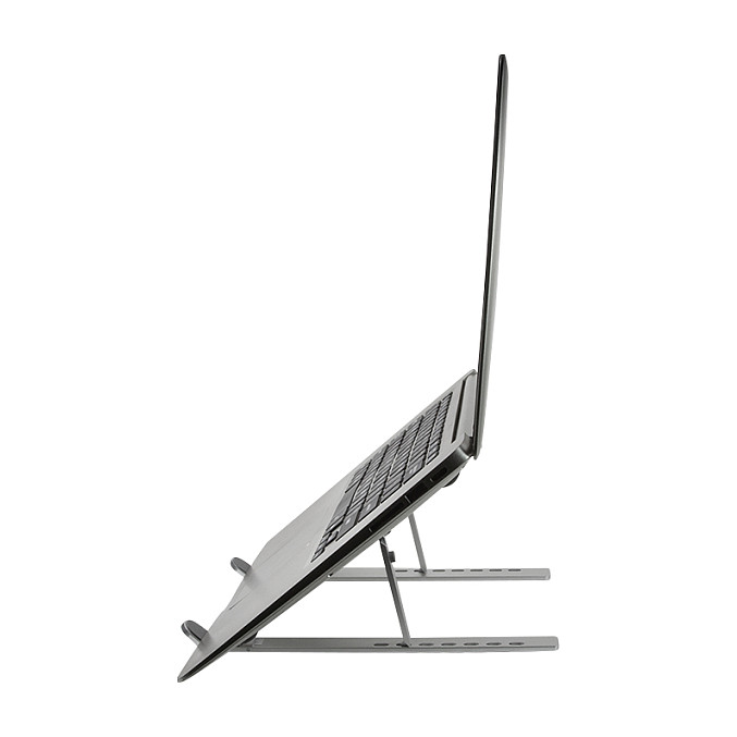 LogiLink Soporte para notebook plegable de aluminio plateado