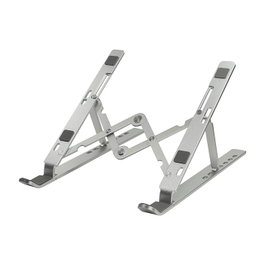 LogiLink Soporte para notebook plegable de aluminio plateado