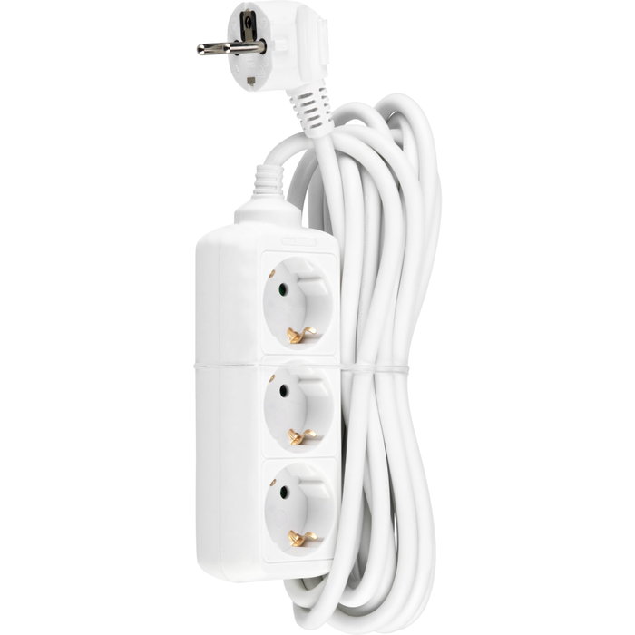 Rev Regleta de enchufes 3-fold Standard 5m blanco Rev Regleta de enchufes 3-fold Standard 5m blanco