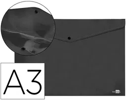 Liderpapel Carpeta Dossier 44243 Polipropileno Din A3 Negro Opaco Capacidad 50 Hojas 180 Micras