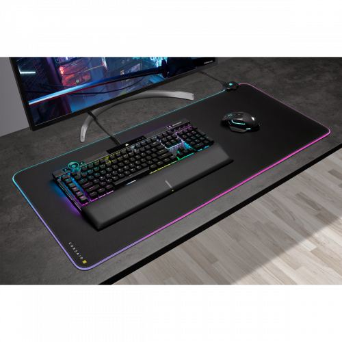 Corsair CH-9417070-WW Alfombrilla de ratón para juegos MM700 RGB, Negro, Caucho, 930mm x 400mm, Base Antideslizante, Retroiluminación LED Corsair CH-9417070-WW Alfombrilla de ratón para juegos MM700 RGB, Negro, Caucho, 930mm x 400mm, Base Antideslizante, Retroiluminación LED