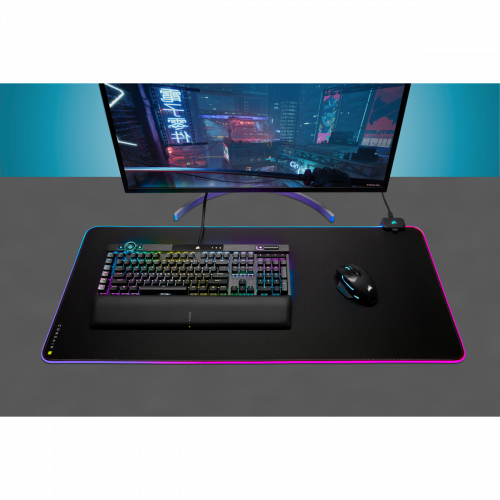 Corsair CH-9417070-WW Alfombrilla de ratón para juegos MM700 RGB, Negro, Caucho, 930mm x 400mm, Base Antideslizante, Retroiluminación LED Corsair CH-9417070-WW Alfombrilla de ratón para juegos MM700 RGB, Negro, Caucho, 930mm x 400mm, Base Antideslizante, Retroiluminación LED