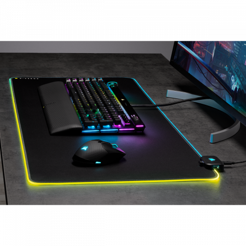 Corsair CH-9417070-WW Alfombrilla de ratón para juegos MM700 RGB, Negro, Caucho, 930mm x 400mm, Base Antideslizante, Retroiluminación LED Corsair CH-9417070-WW Alfombrilla de ratón para juegos MM700 RGB, Negro, Caucho, 930mm x 400mm, Base Antideslizante, Retroiluminación LED