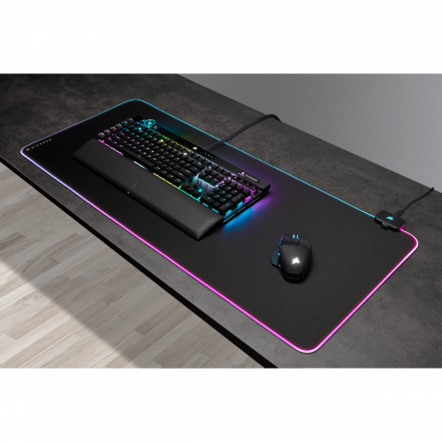 Corsair CH-9417070-WW Alfombrilla de ratón para juegos MM700 RGB, Negro, Caucho, 930mm x 400mm, Base Antideslizante, Retroiluminación LED Corsair CH-9417070-WW Alfombrilla de ratón para juegos MM700 RGB, Negro, Caucho, 930mm x 400mm, Base Antideslizante, Retroiluminación LED