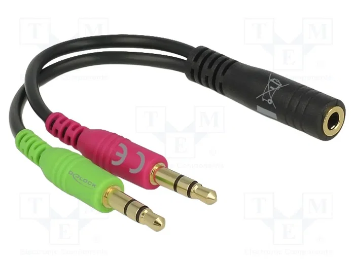 DeLOCK 65459 Adaptador de audio 1 x 3,5 mm Macho a 2 x 3,5 mm Hembra CTIA DeLOCK 65459 Adaptador de audio 1 x 3,5 mm Macho a 2 x 3,5 mm Hembra CTIA