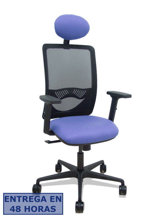Piqueras Y Crespo Silla Zulema con Mecanismo Sincro, Brazos 2D y Cabecero Fijo, Azul Claro/Negro Piqueras Y Crespo Silla Zulema con Mecanismo Sincro, Brazos 2D y Cabecero Fijo, Azul Claro/Negro