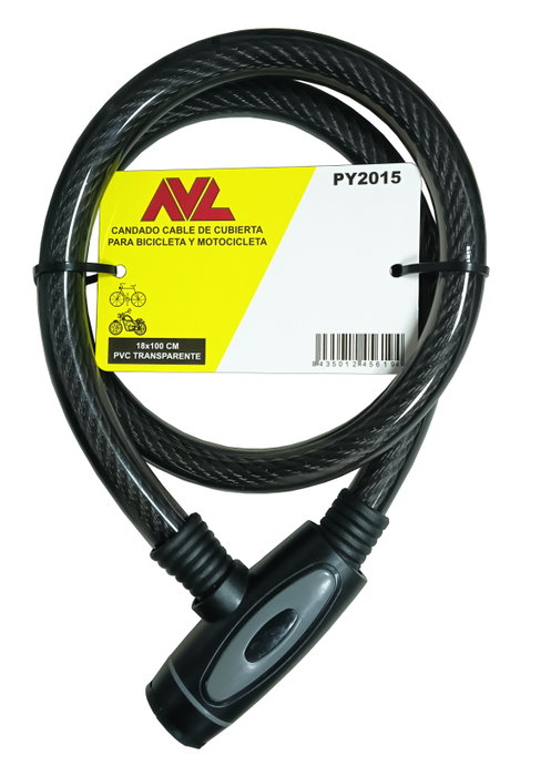 AVL Candado de Cable para Bicicleta y Motocicleta 18 mm AVL Candado de Cable para Bicicleta y Motocicleta 18 mm