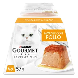 Purina Gourmet Revelations Mousse de Pollo 6 x 57 g - Comida Húmeda para Gato