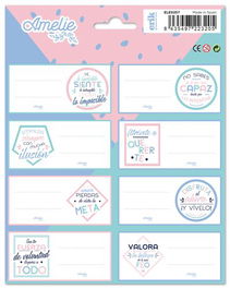 Etiqueta Escolar Erik 15,8X20 Amelie Pastel Collection