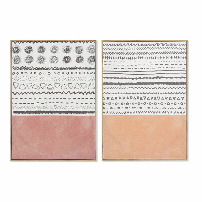 DKD Home Decor Cuadro Lienzo MDF 50x3x70 Boho Enmarcado (Pack de 2)